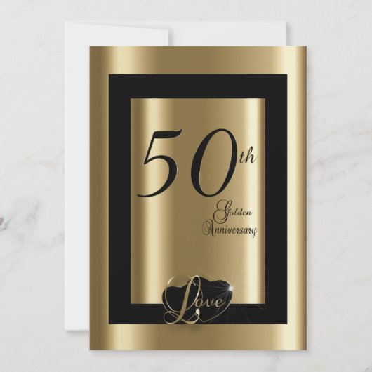 Invitation 50e anniversaire de mariage | Texte DIY (Devant)