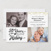 Invitation 50e anniversaire de mariage Then & Now Photos Conf (Devant)