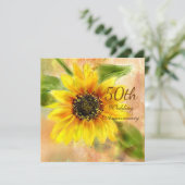 Invitation 50e anniversaire de mariage Tournesol (Debout devant)