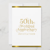 Invitation 50e anniversaire de Mariage Typographie de l'or bl (Dos)