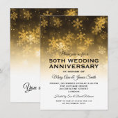Invitation 50e anniversaire de mariage Vacances dorées scinti (Devant / Derrière)