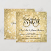 Invitation 50e anniversaire de mariage Winter Wonderland Or (Devant / Derrière)