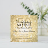 Invitation 50e anniversaire de mariage Winter Wonderland Or (Debout devant)