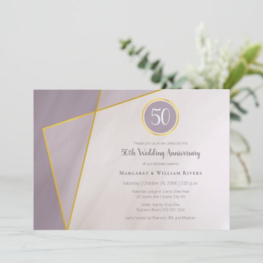 Invitation 50e anniversaire de naissance bordeaux foncé avec (Debout devant)