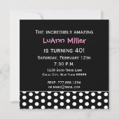 Invitation 50e anniversaire des Pois rouges blancs roses D422 (Dos)