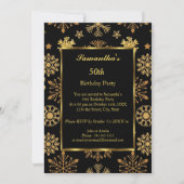 Invitation 50e Anniversaire d'hiver Soirée Gold Black Invitat (Devant)