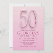 Invitation 50e anniversaire Diamants roses (Devant)