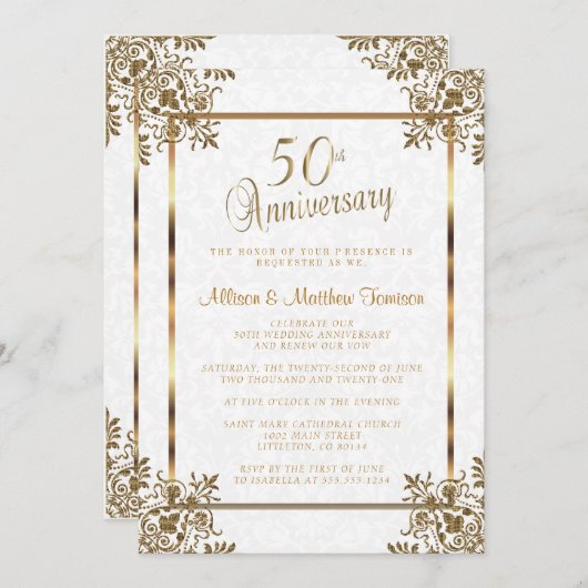 Invitation 50e anniversaire d'or (Devant / Derrière)