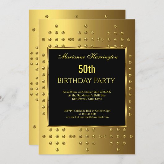Invitation 50e anniversaire d'or (Devant / Derrière)