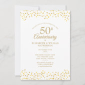 Invitation 50e Anniversaire d'or Coeurs d'amour 2 Photo (Devant)