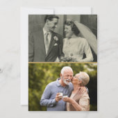 Invitation 50e Anniversaire d'or Coeurs d'amour 2 Photo (Dos)