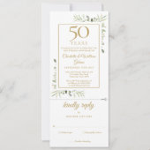 Invitation 50e anniversaire d'or Mariage photo Foliage RSVP (Devant)
