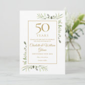 Invitation 50e Anniversaire d'or Sauvez la Date de la verdure (Debout devant)