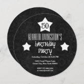 Invitation 50e anniversaire Double Circle White Stars B12 (Devant / Derrière)