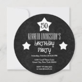 Invitation 50e anniversaire Double Circle White Stars B12 (Devant)