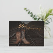 Invitation 50e anniversaire du cow-boy de l' ouest du chemin (Debout devant)