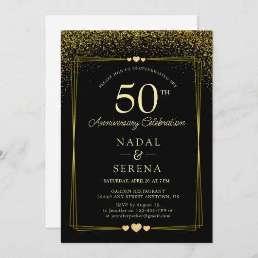 Invitation 50e anniversaire du Mariage (Devant / Derrière)