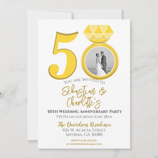 Invitation 50e anniversaire du Mariage (Devant)
