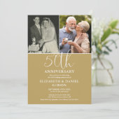 Invitation 50e anniversaire du Mariage Alors et maintenant 2 (Debout devant)