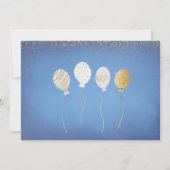 Invitation 50e anniversaire du Mariage, Ballons d'or et Blanc (Dos)