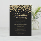 Invitation 50e anniversaire du Mariage Black Gold (Debout devant)