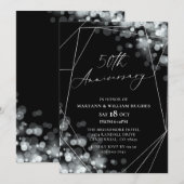 Invitation 50e anniversaire du Mariage Black & Silver (Devant / Derrière)