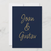 Invitation 50e anniversaire du Mariage Bleu et Or (Dos)