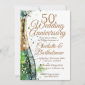 Invitation 50e anniversaire du Mariage Bouteille (Devant)