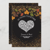 Invitation 50e anniversaire du Mariage Célébration d'automne  (Devant / Derrière)