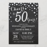 Invitation 50e anniversaire du Mariage Chalkboard Black Silve<br><div class="desc">50e anniversaire Mariage Chalkboard Black and Silver Invitation. Cinquante Anniversaire Du Mariage. Chalkboard Black et Silver Parties scintillant Arrière - plan diamant. Confetti en argent. Anniversaire adulte. Fête d'anniversaire d'une femme ou d'un homme. Pour plus de personnalisation, cliquez sur le bouton "Customiser" et utilisez notre outil de conception pour modifier...</div>