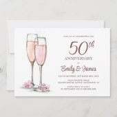 Invitation 50e anniversaire du Mariage Champagne (Devant)