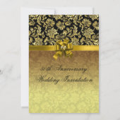 Invitation 50e anniversaire du Mariage Damas noir et or 2 (Dos)