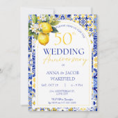 Invitation 50e anniversaire du Mariage de citron méditerranée (Devant)