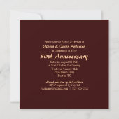 Invitation 50e anniversaire du Mariage de Red Peony (Dos)