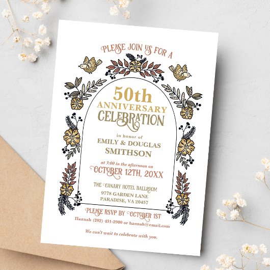 Invitation 50e anniversaire du Mariage d'or