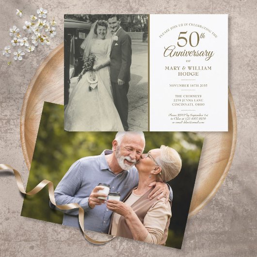 Invitation 50e anniversaire du Mariage d'or 2 Photo