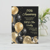 Invitation 50e anniversaire du Mariage d'or Photo (Debout devant)