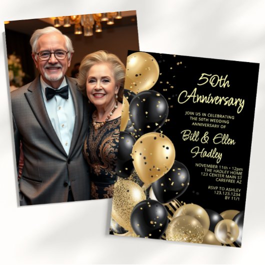 Invitation 50e anniversaire du Mariage d'or Photo