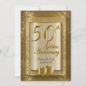 Invitation 50e anniversaire du Mariage d'or| Texte DO-IT-YOUR (Devant)