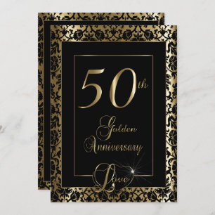 Invitation 50e anniversaire du Mariage d'or Texte DO-IT-YOUR