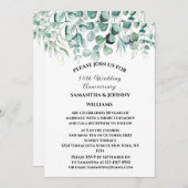 Invitation 50e anniversaire du Mariage Eucalyptus Botanical (Devant / Derrière)