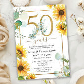 Invitation 50e anniversaire du Mariage Fête de soleil élégant