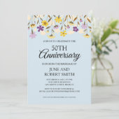 Invitation 50e anniversaire du mariage fleur sauvage (Debout devant)