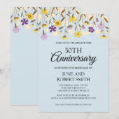 Invitation 50e anniversaire du mariage fleur sauvage (Devant / Derrière)