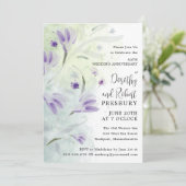Invitation 50e anniversaire du Mariage Floral pourpre (Debout devant)