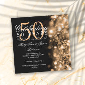 Invitation 50e anniversaire du Mariage Glam Sparkles Gold