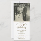 Invitation 50e anniversaire du Mariage Gold Heart Confetti Ph (Devant)