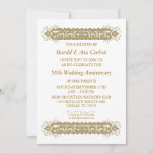 Invitation 50e anniversaire du Mariage Gold Scroll Party (Devant)