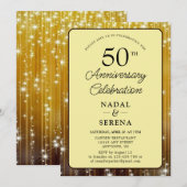 Invitation 50e anniversaire du Mariage Or (Devant / Derrière)