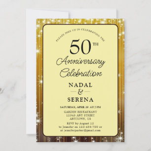 Invitation 50e anniversaire du Mariage Or
